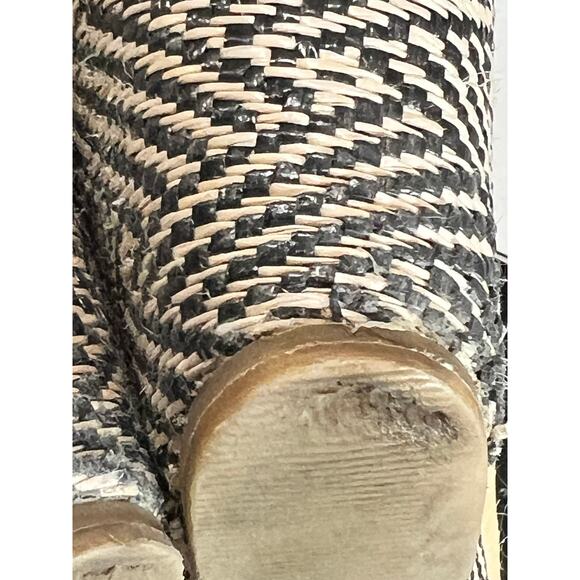 Lane Bryant Open Toe Tan .75" Platform 4" Graphic Wedge Boho Espadrilles Size 10 - Picture 7 of 7